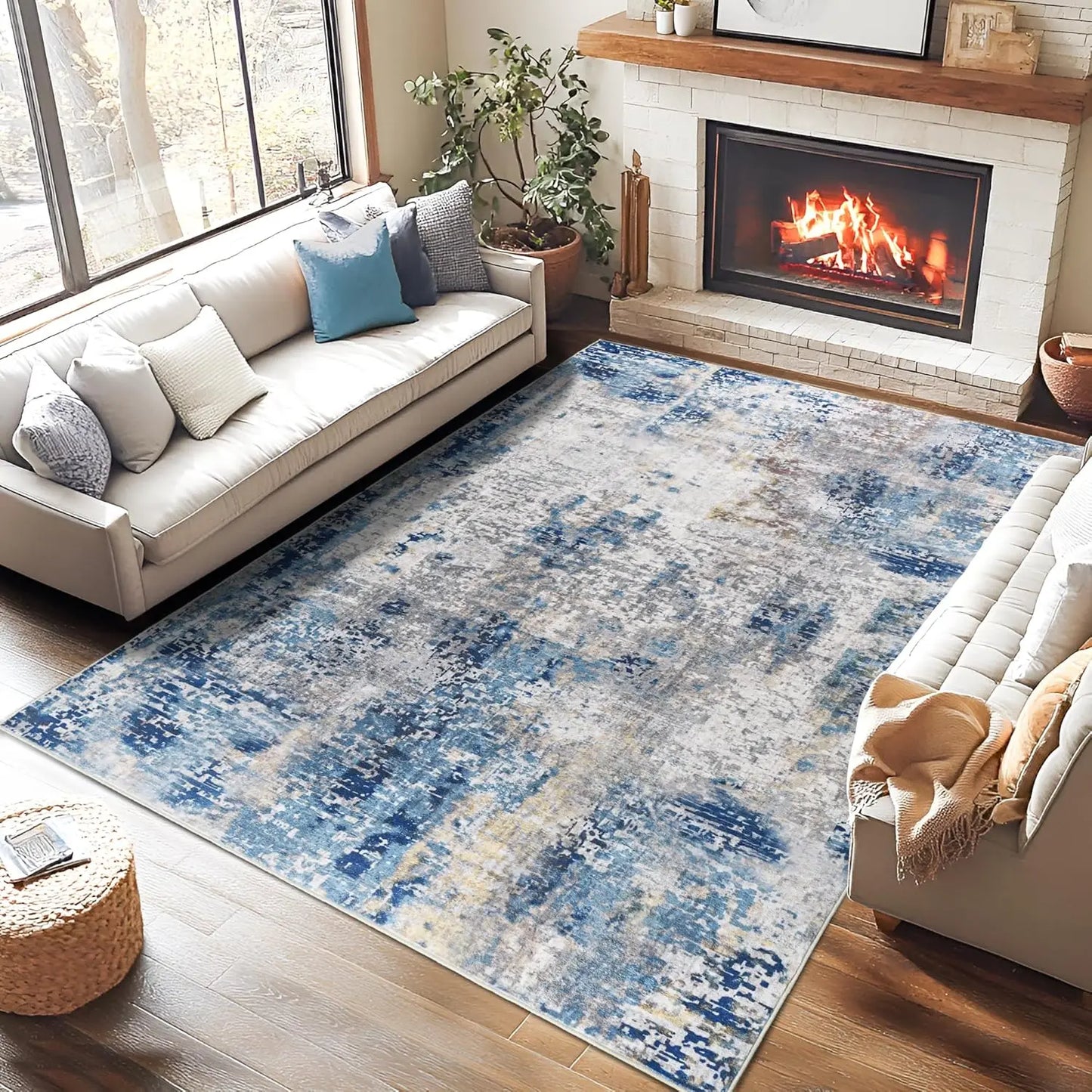 Soft, Low Pile Machine Washable Area Rug