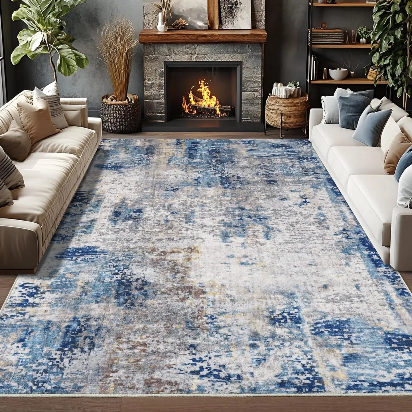 Soft, Low Pile Machine Washable Area Rug