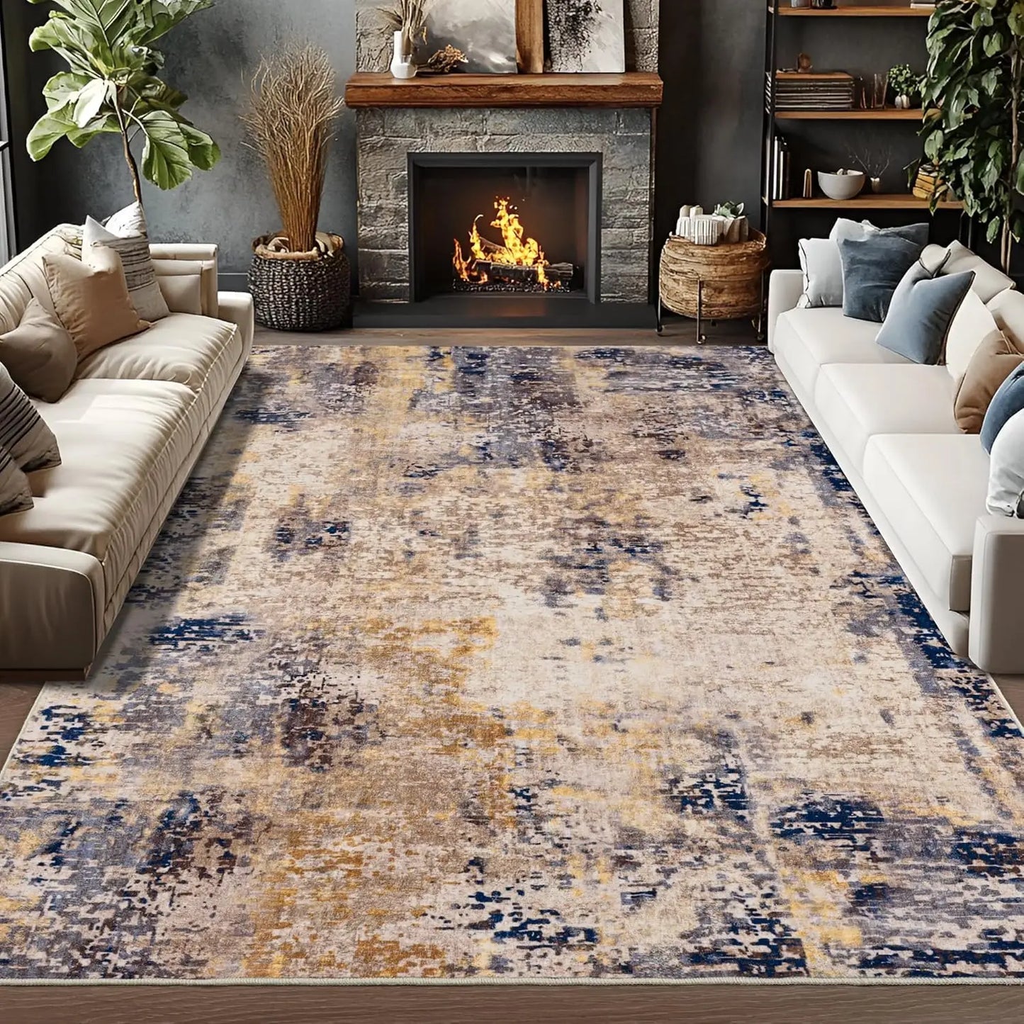 Soft, Low Pile Machine Washable Area Rug