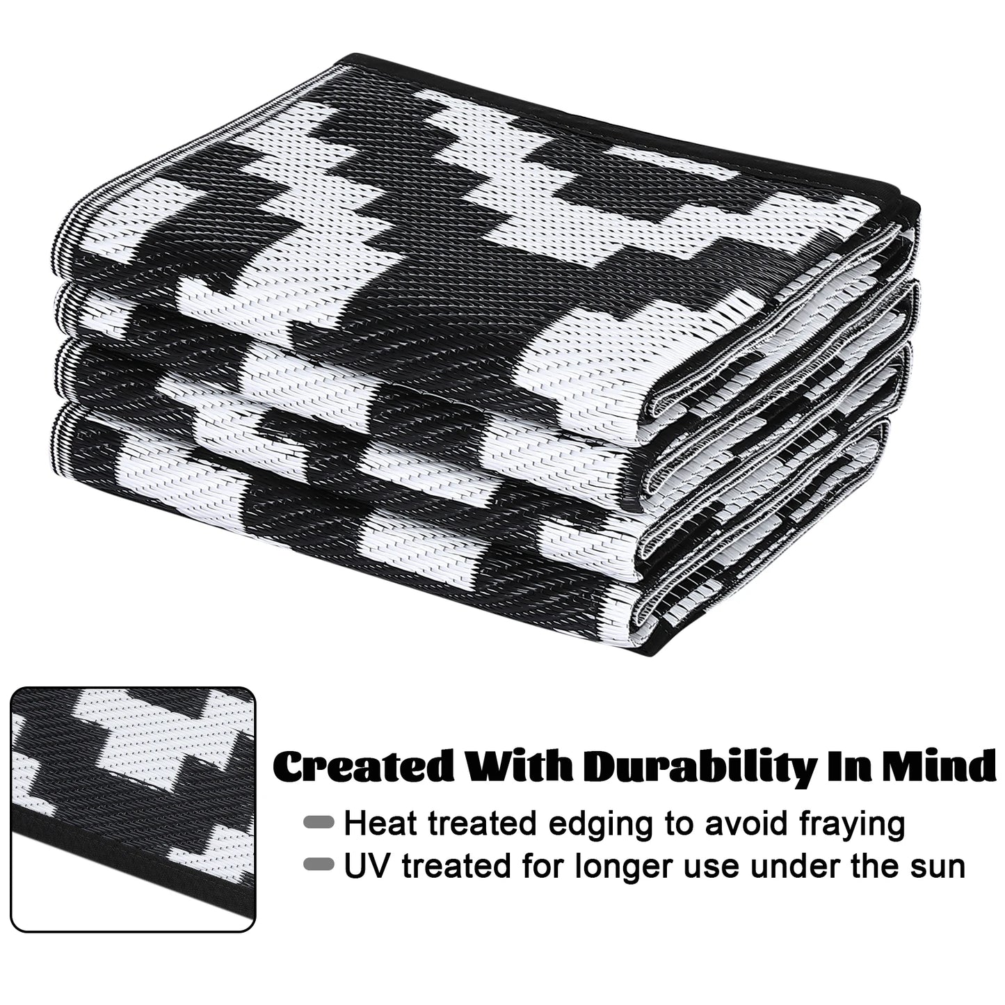 Waterproof, Reversible Outdoor 5x8 Modern Geometric Rug