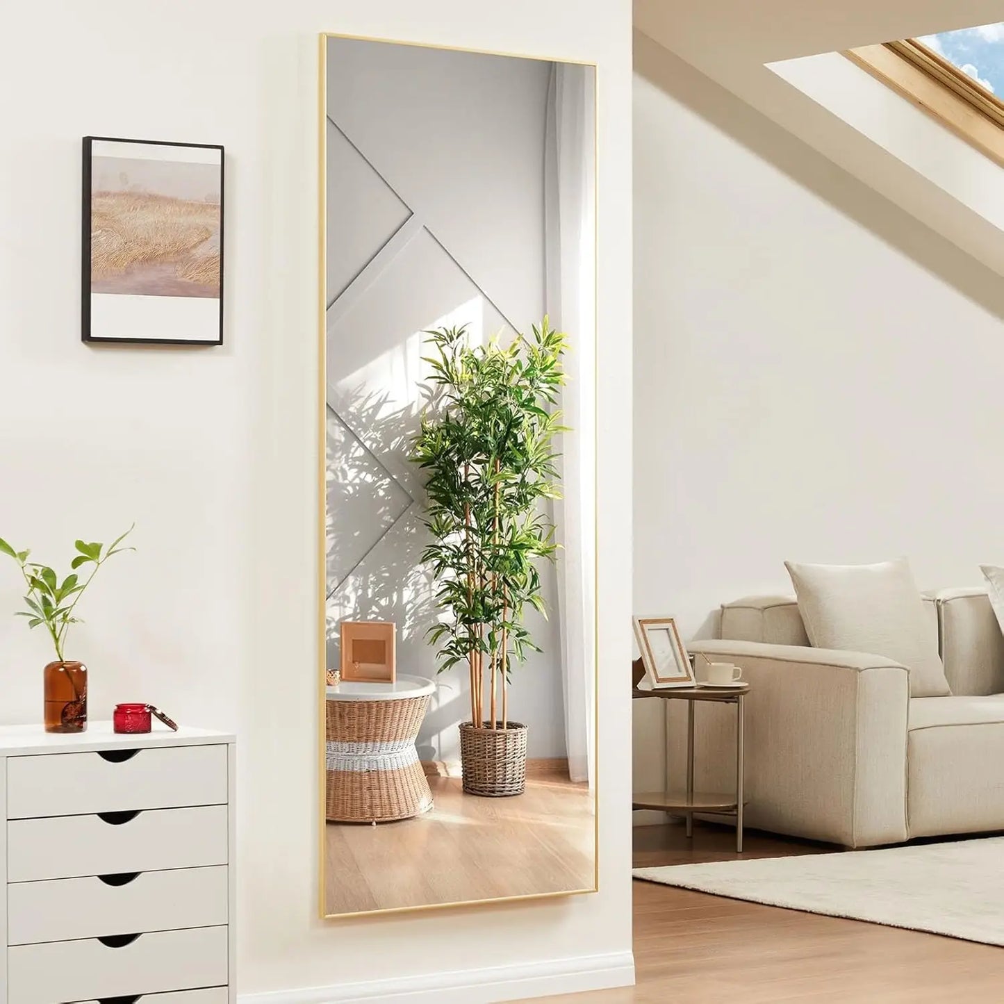 64"x21" Full Length Wall Mirror with Stand
