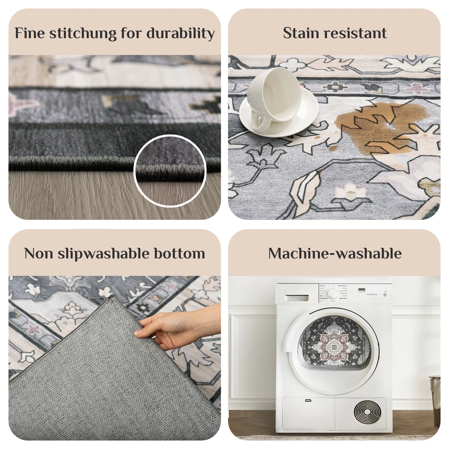 Washable Low-Pile Area Rug