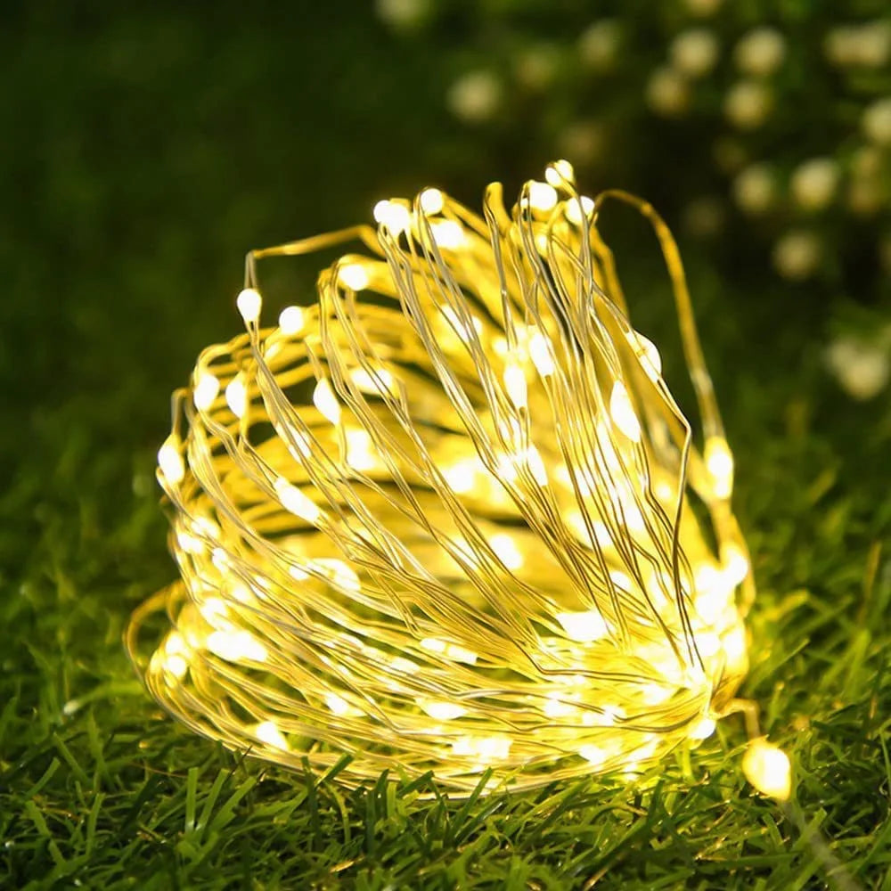 Hanging Curtain Lights, Warm White USB Plug in 8 Modes with Remote