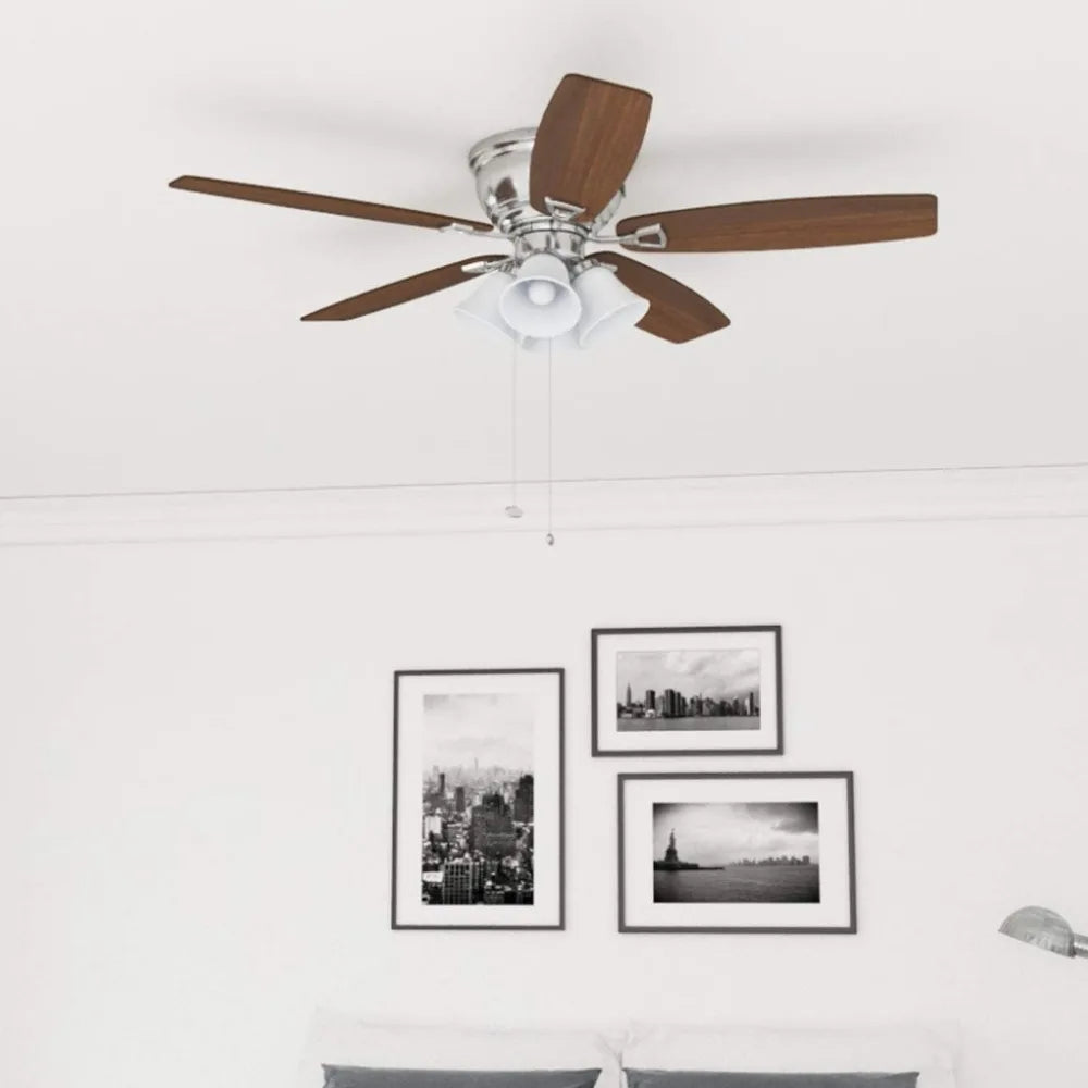 52 inch classic embedded indoor LED ceiling fan with light