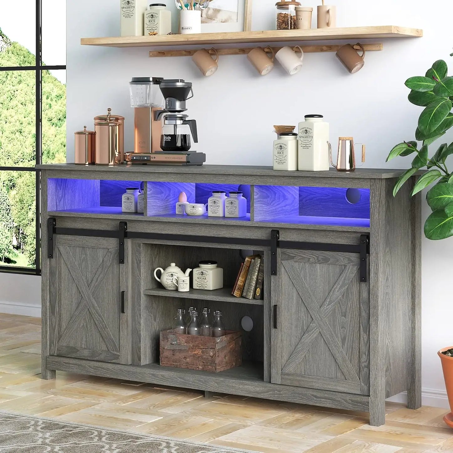 Rustic Entertainment Center with Power Outlets for up to 65 inch TV