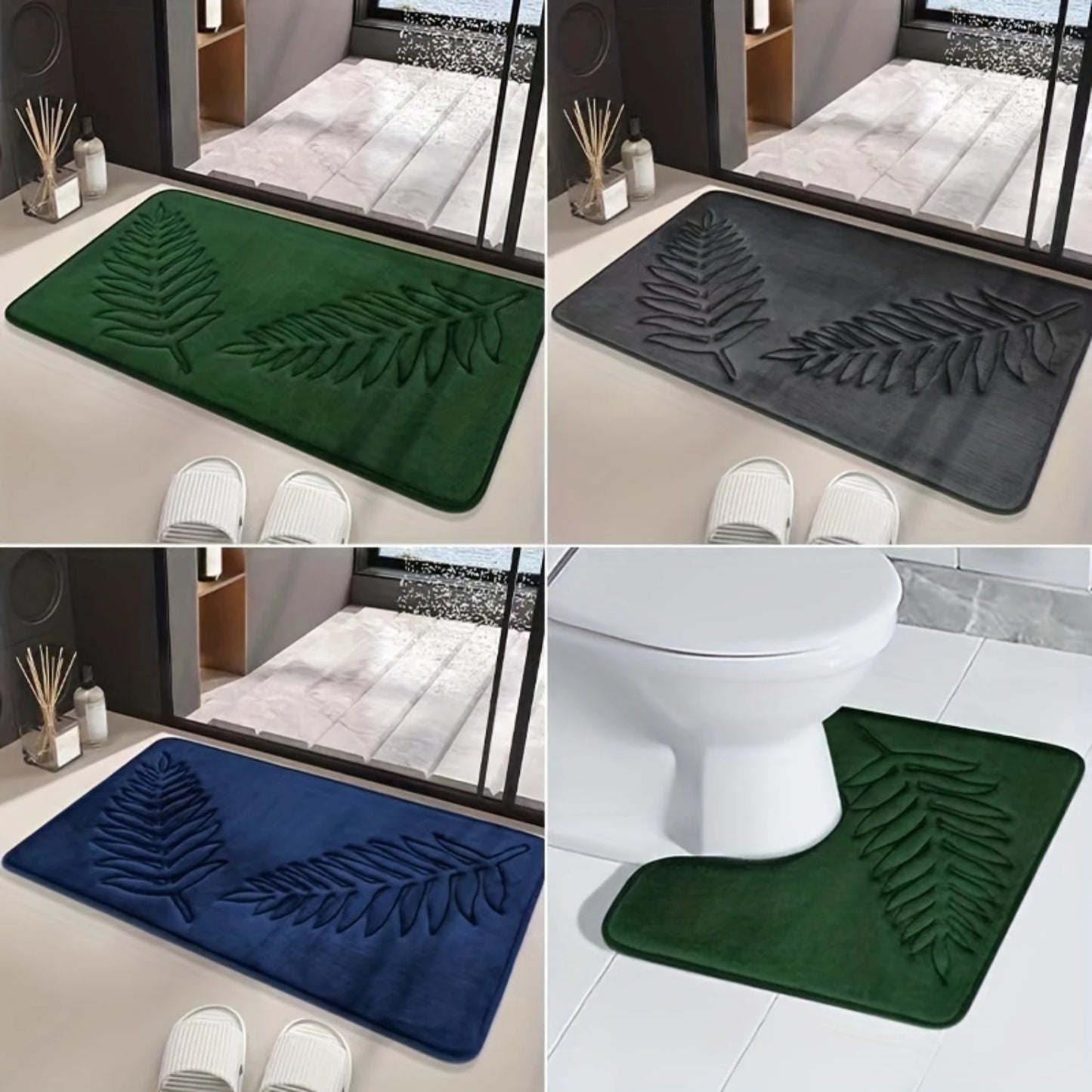 3-Piece Quick-Drying Non-Slip Bathroom Mat Set