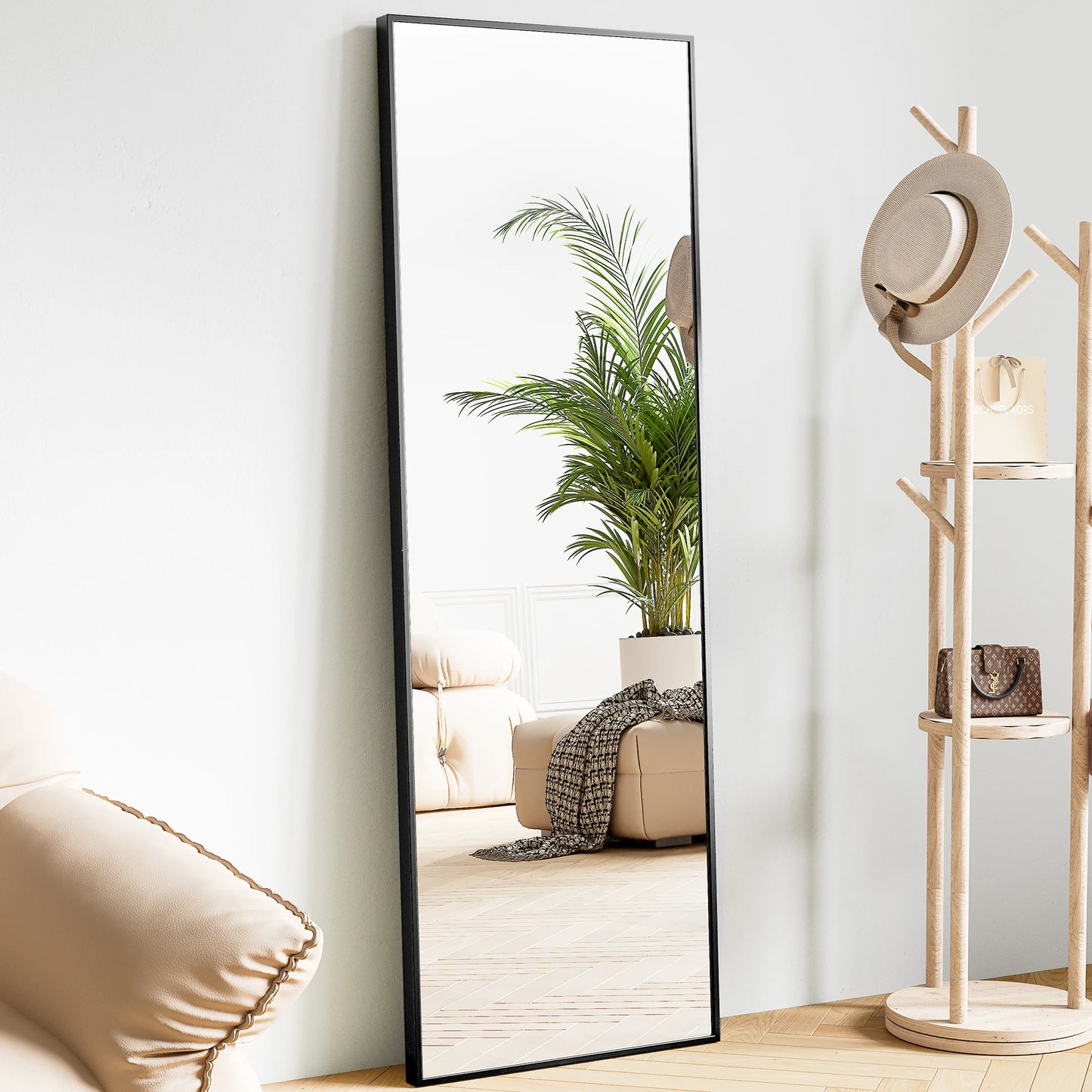 64"x21" Full Body Standing, Hanging or Leaning Mirrors with Stand