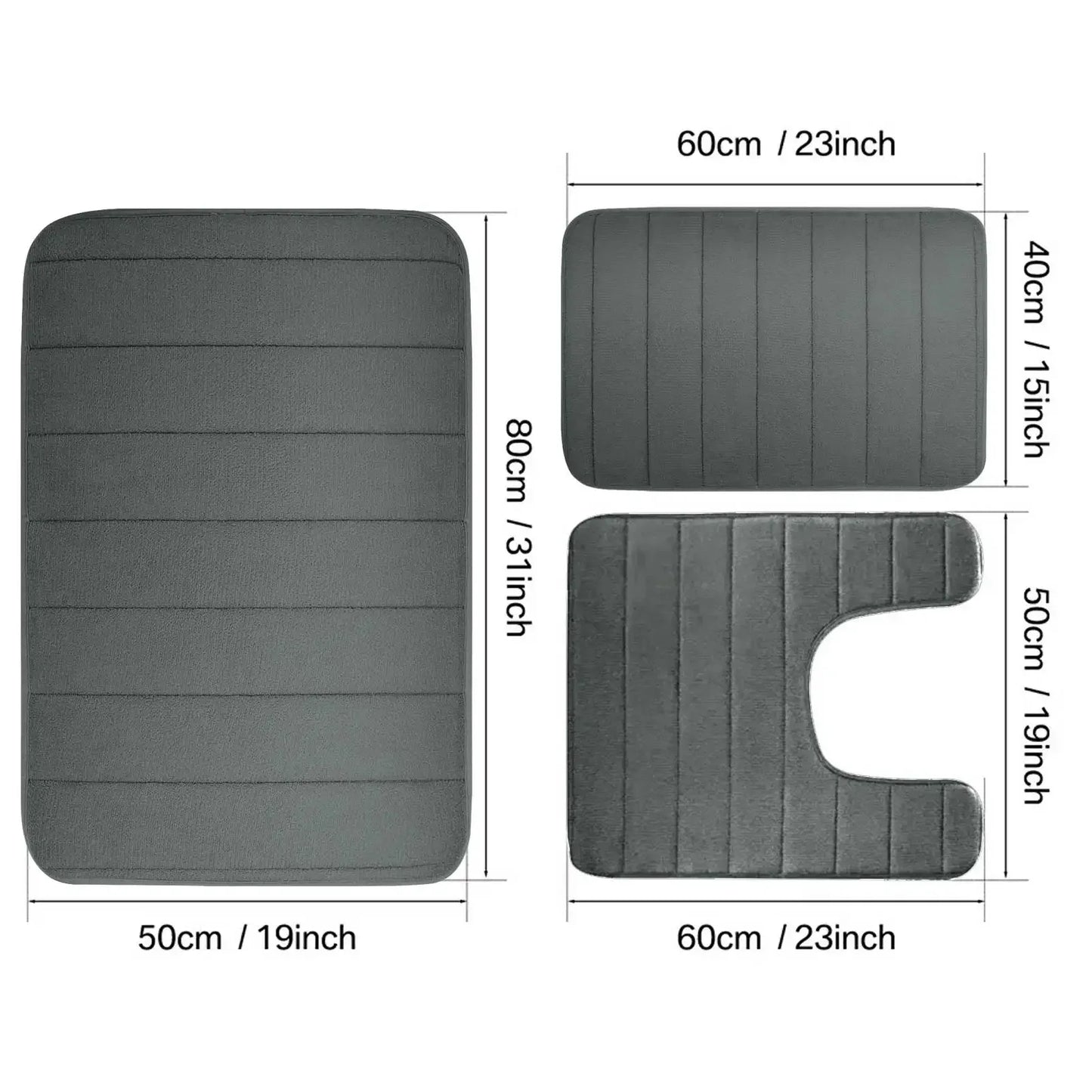 Water Absorbing, Non-Slip Memory Foam Bath Mat