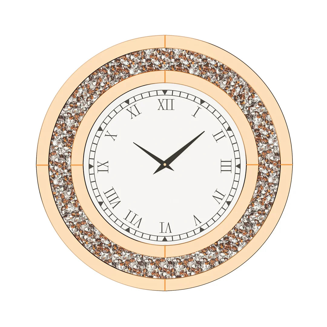 Round Diamond Mirror Wall Clock