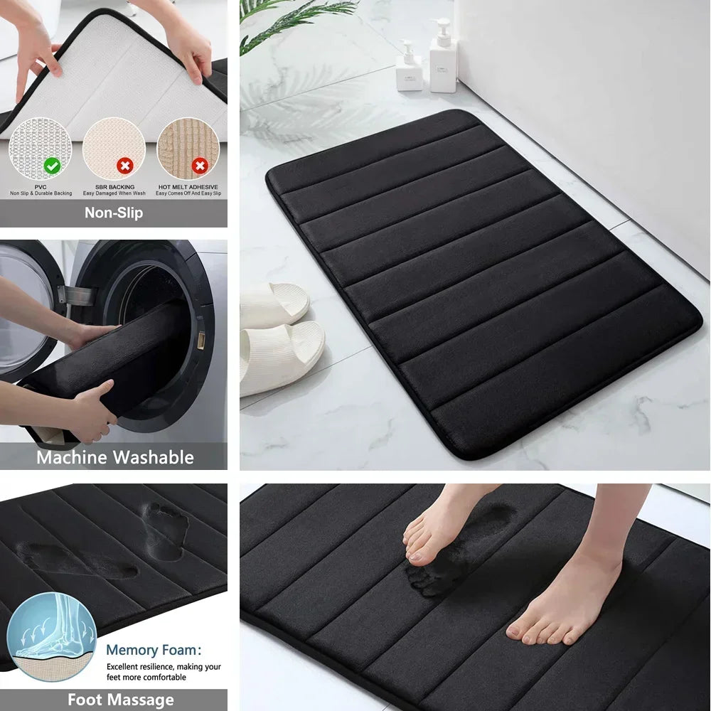 Water Absorbing, Non-Slip Memory Foam Bath Mat
