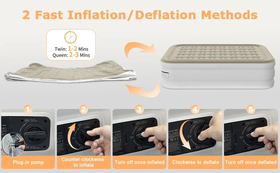 Premium Queen Air Mattress with Built in Pump