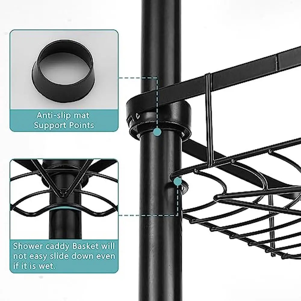 Corner Shower/Bathtub Caddy Organizer With Tension Pole