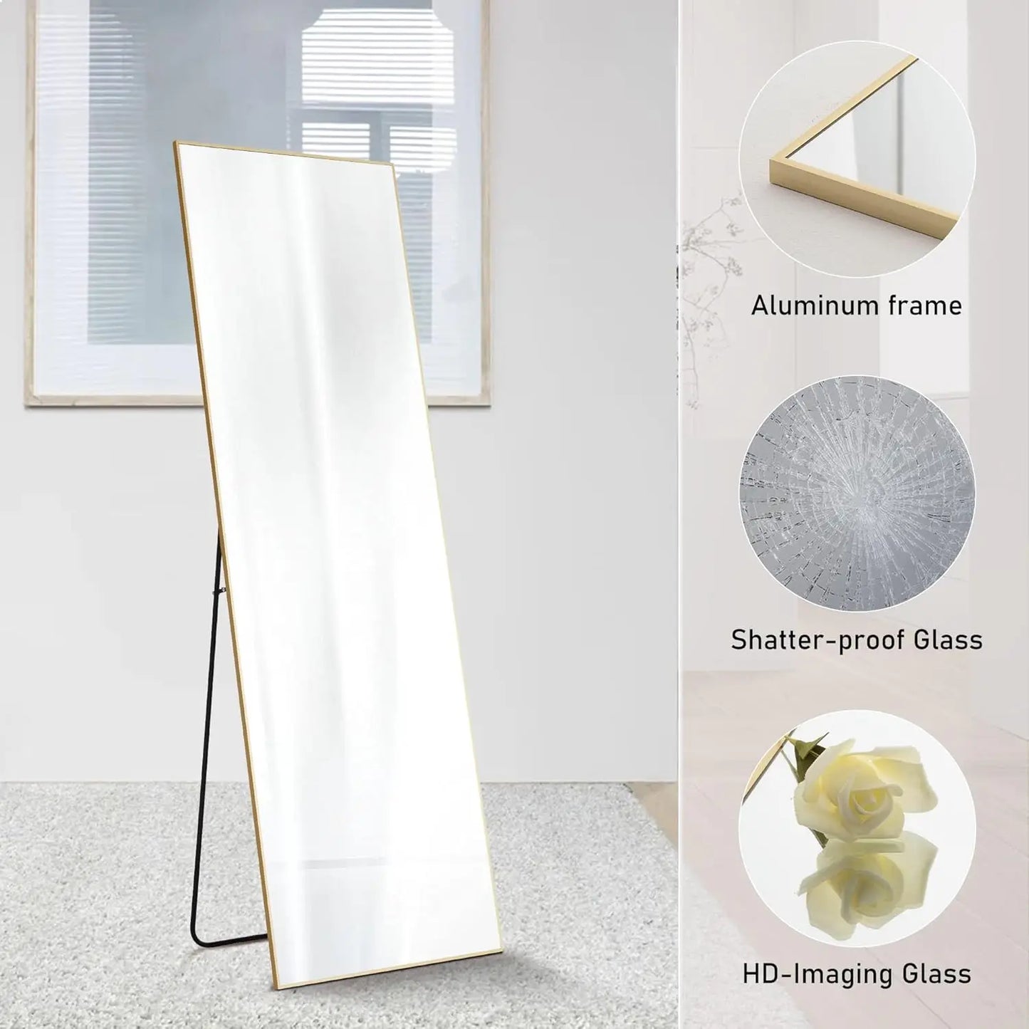 64"x21"Full Length Floor Mirror