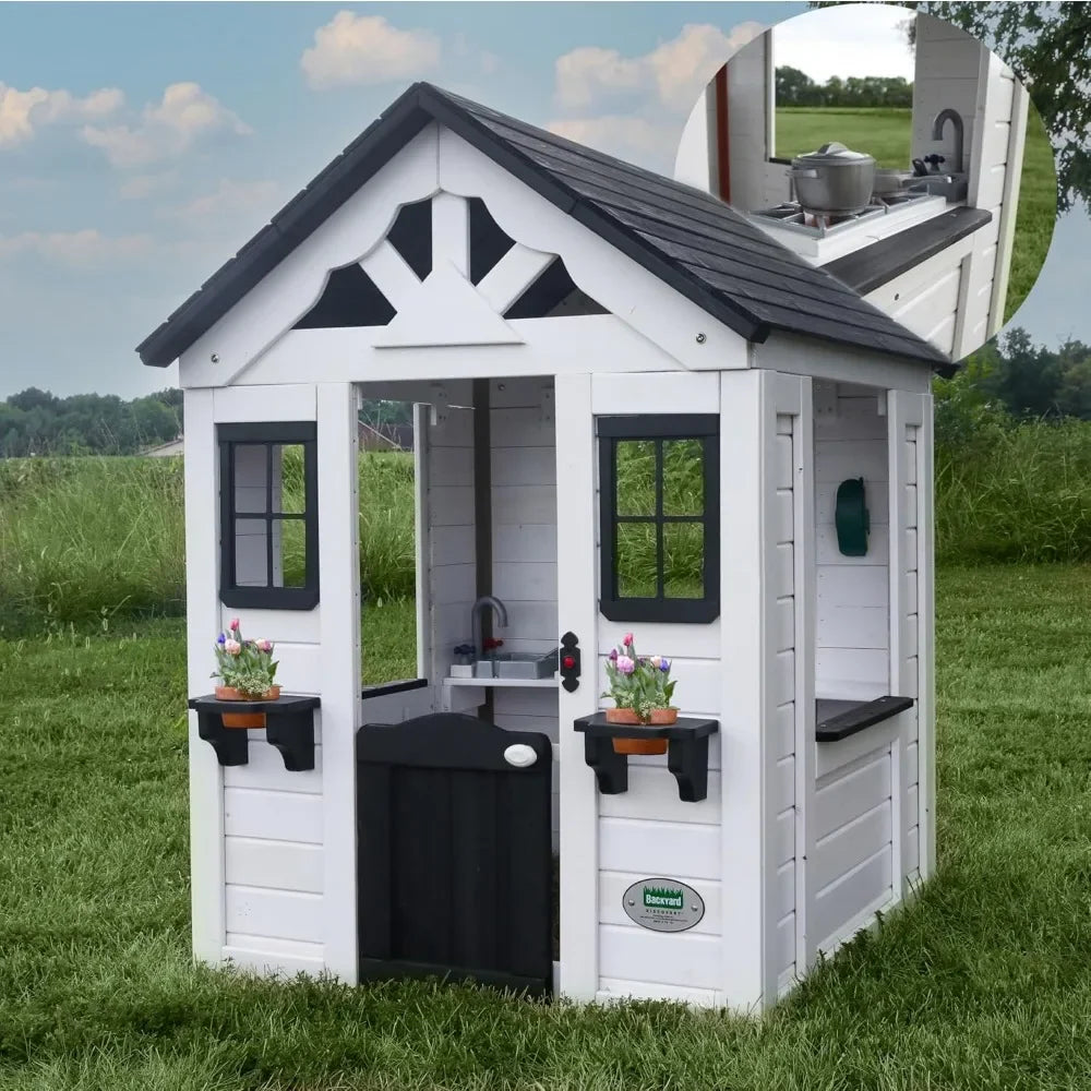 Outdoor Wooden Cottage Playhouse