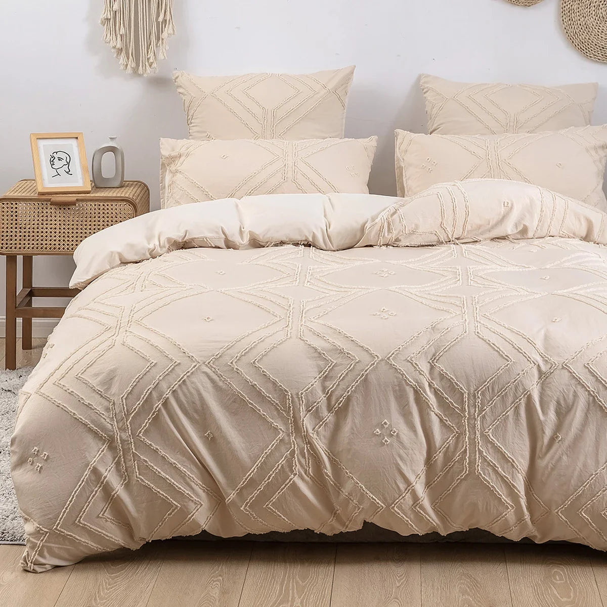 3pcs Tufted Duvet Bedding Cover Set For All-Seasons