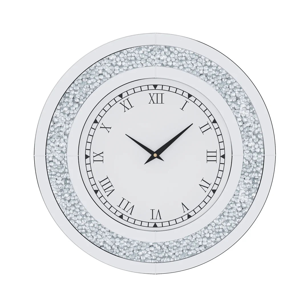 Round Diamond Mirror Wall Clock