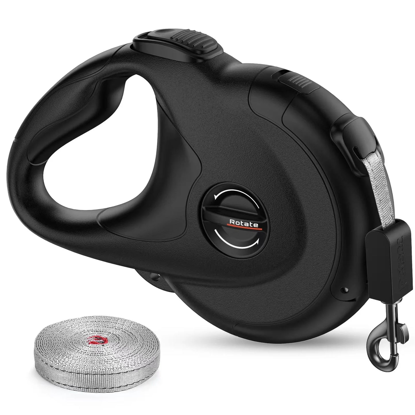 Retractable, Reflective Dog Leash With Reinforced Nylon Lead