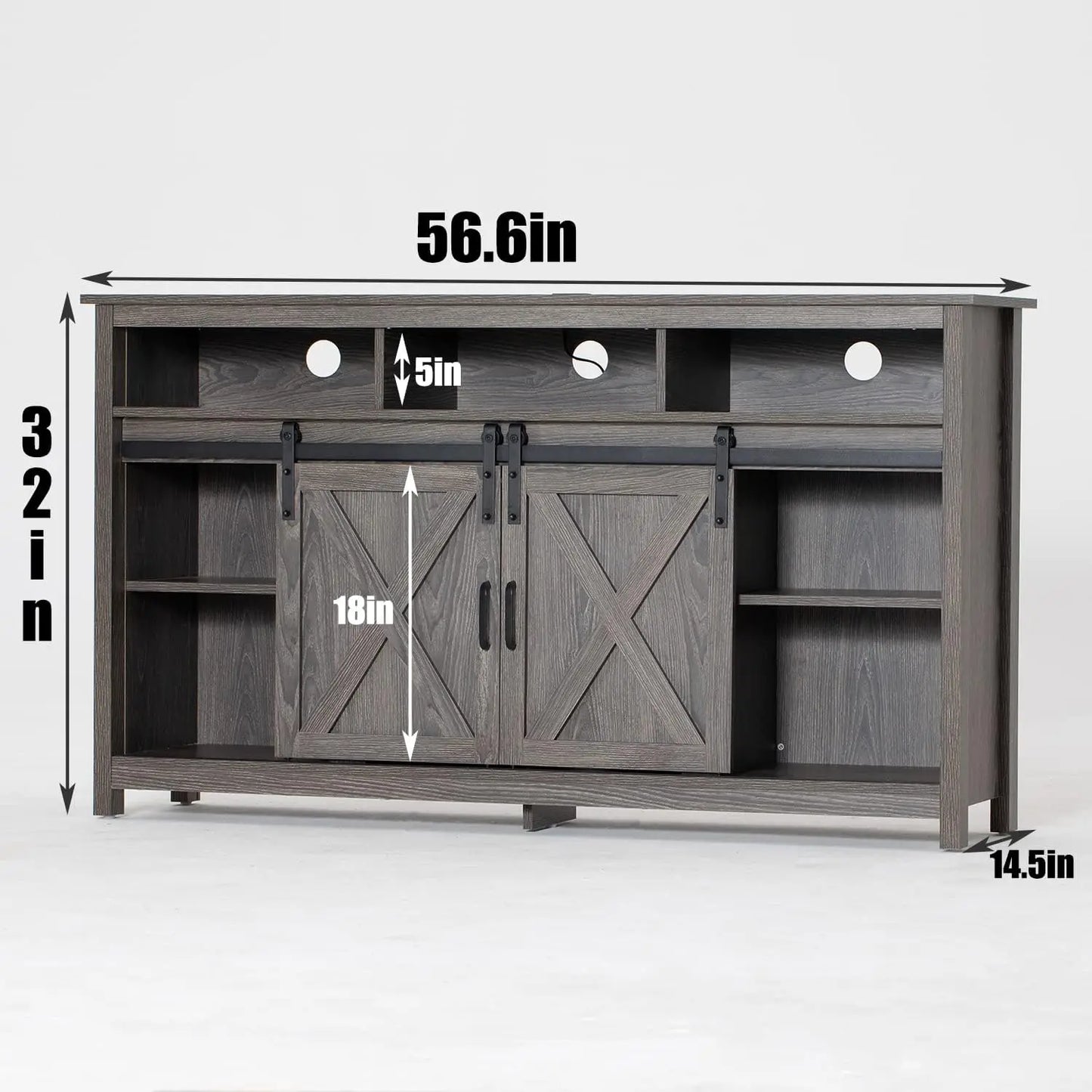 Rustic Entertainment Center with Power Outlets for up to 65 inch TV