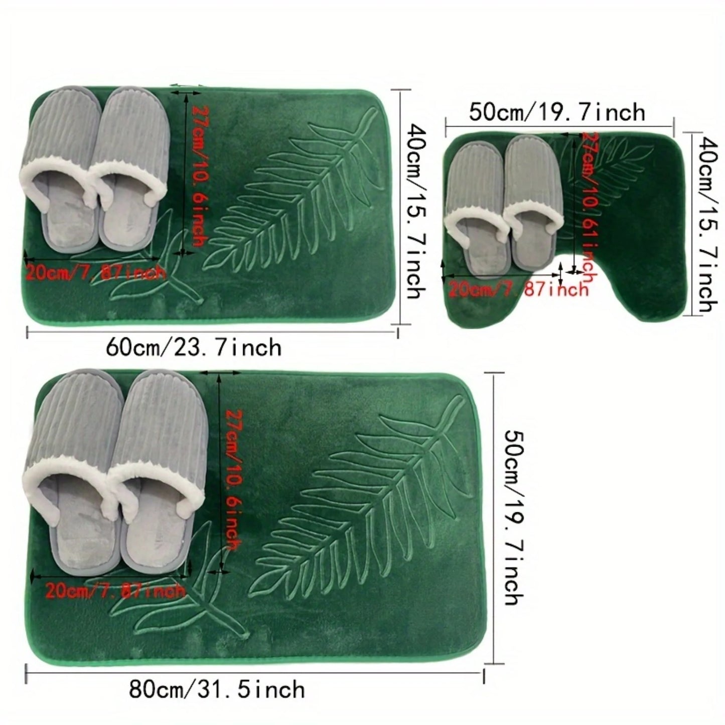 3-Piece Quick-Drying Non-Slip Bathroom Mat Set