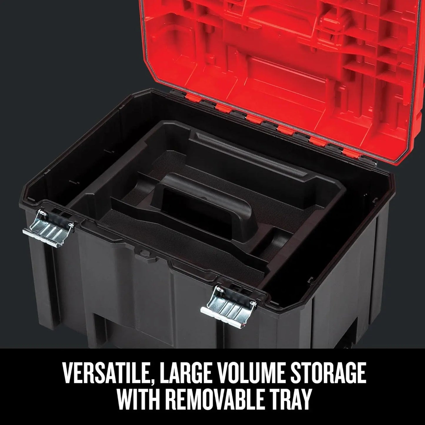 Lockable, Deep Tool Box And Organizer With Tray 17-in.