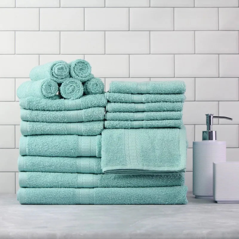 18-Piece 100% Cotton Towel Set