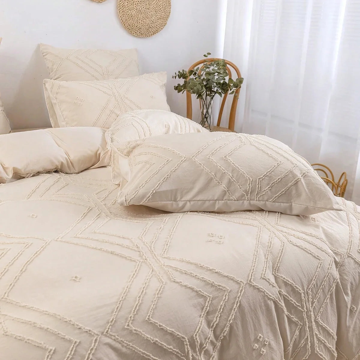 3pcs Tufted Duvet Bedding Cover Set For All-Seasons