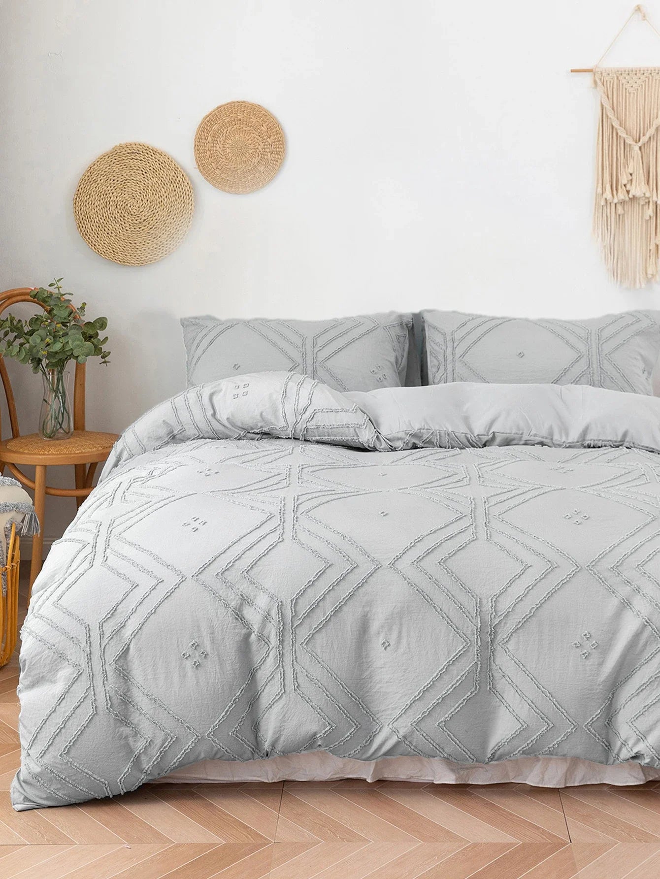 3pcs Tufted Duvet Bedding Cover Set For All-Seasons