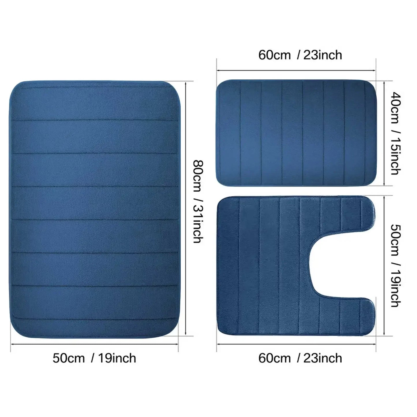 Water Absorbing, Non-Slip Memory Foam Bath Mat