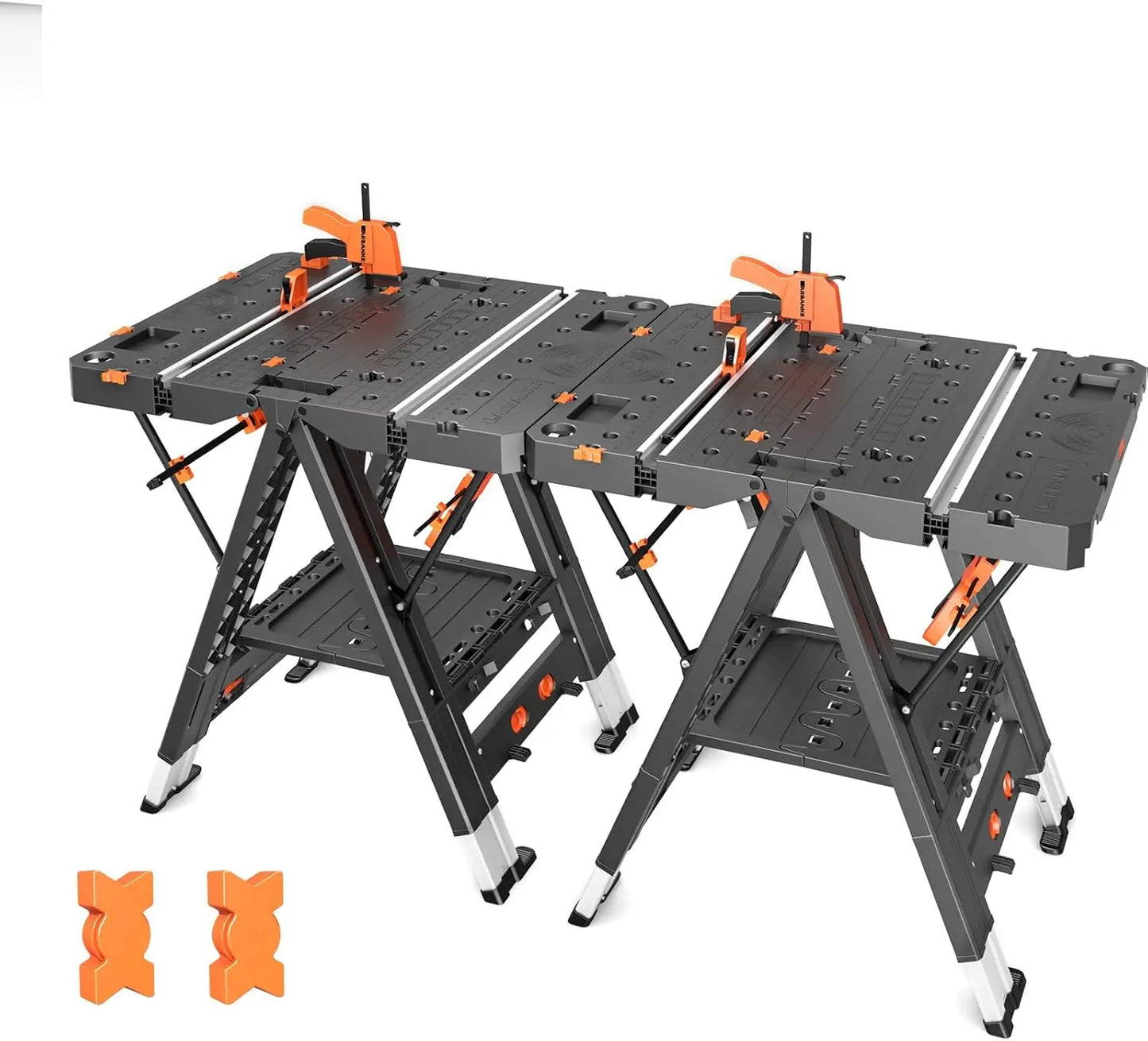 Combined Portable Folding Work Table - 2-in-1 Sawhorse & Workbench