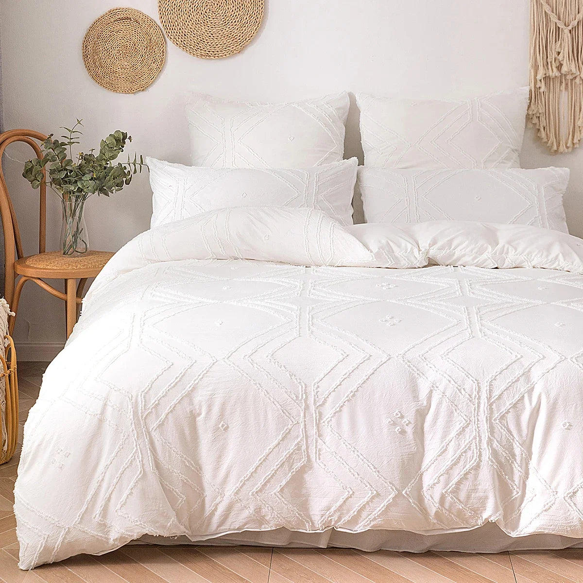 3pcs Tufted Duvet Bedding Cover Set For All-Seasons