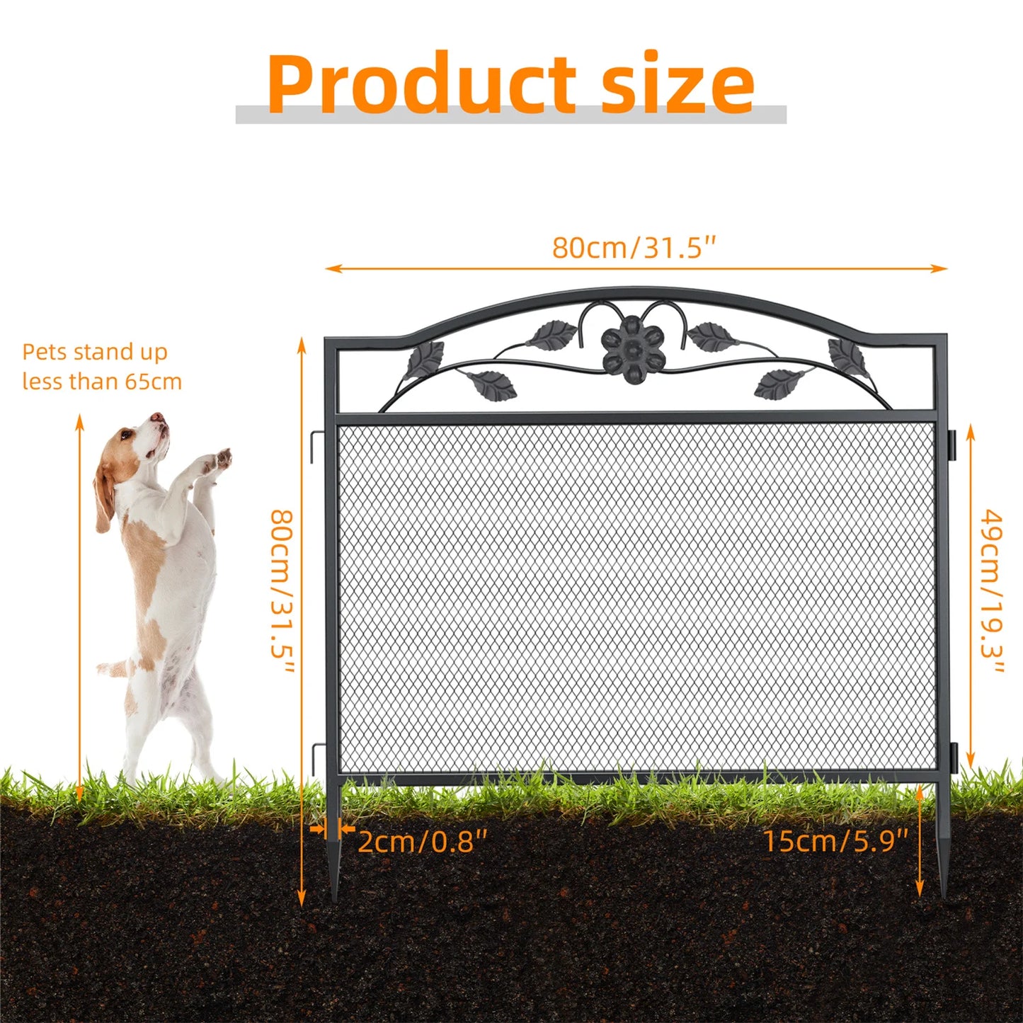 5 PCS Decorative Iron Garden Fence