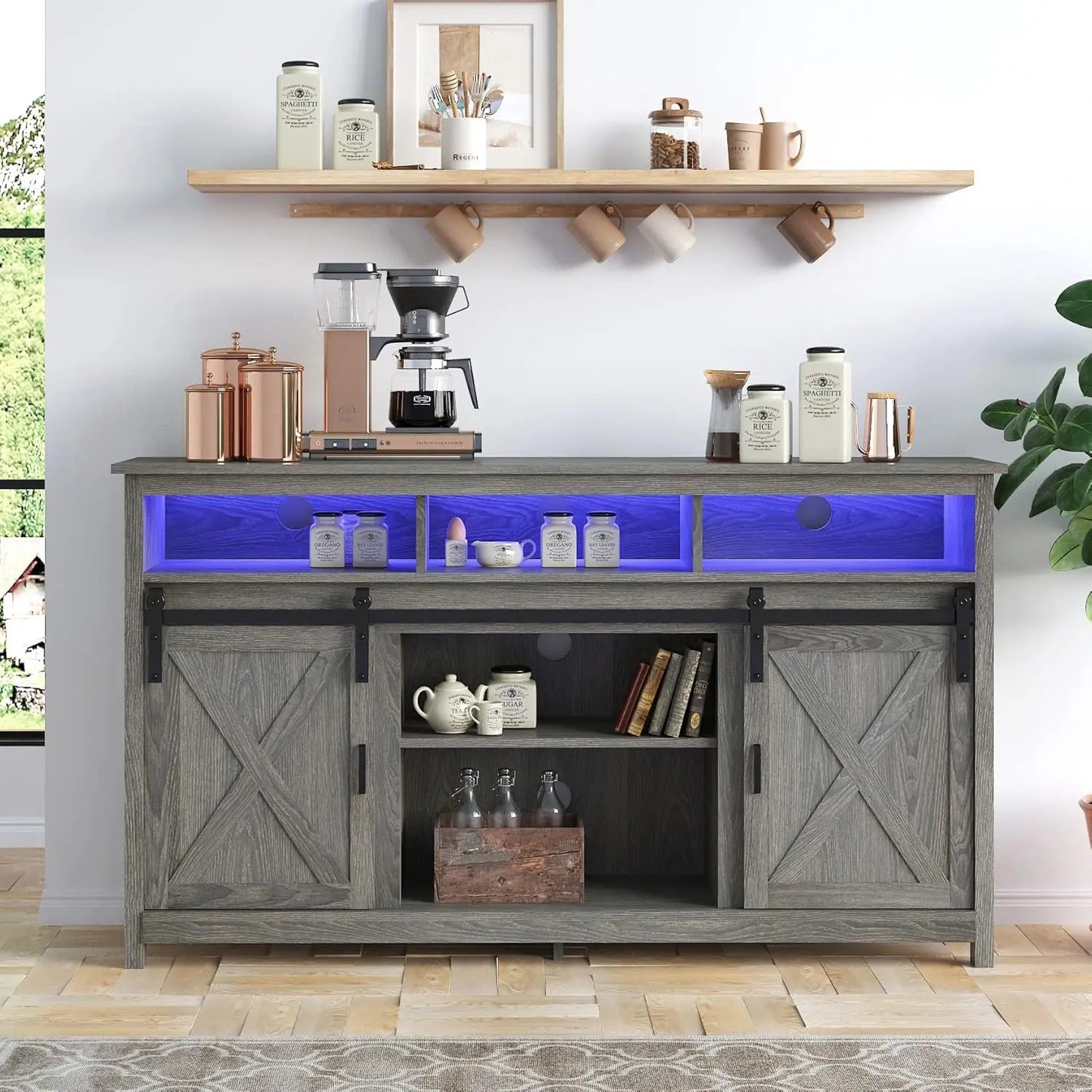 Rustic Entertainment Center with Power Outlets for up to 65 inch TV
