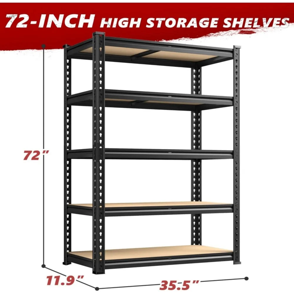 5 Tier Heavy Duty Adjustable Storage Shelves