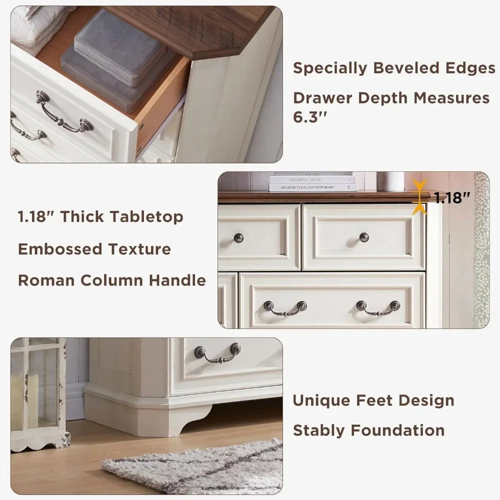 Farmhouse 54" Wide 7 Drawer Dresser