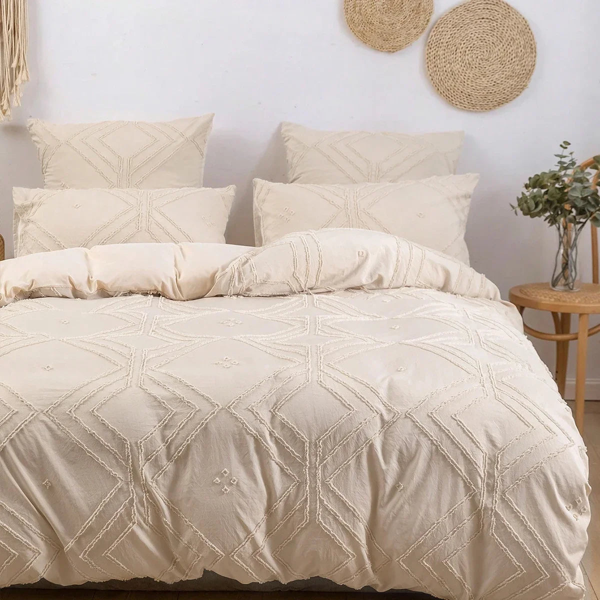 3pcs Tufted Duvet Bedding Cover Set For All-Seasons
