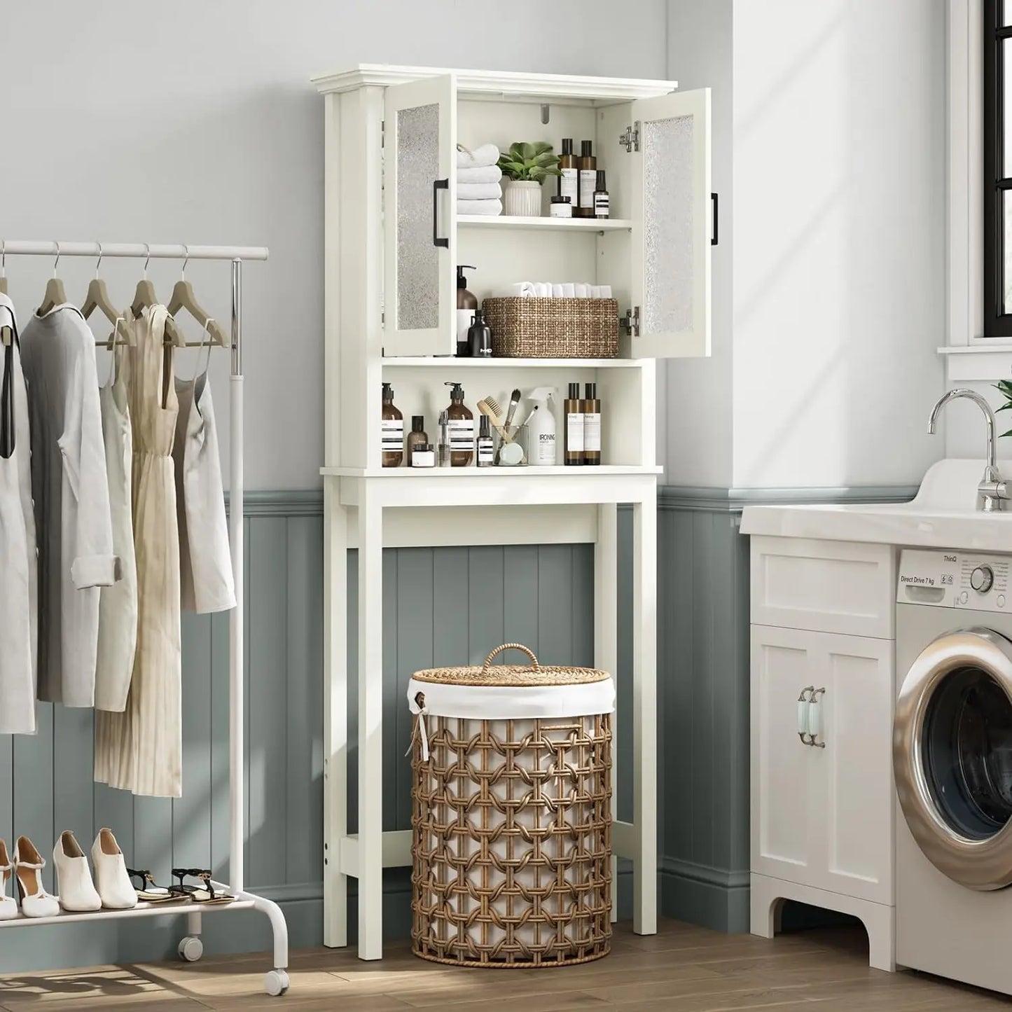 Over The Toilet Bathroom Storage Cabinet with Doors