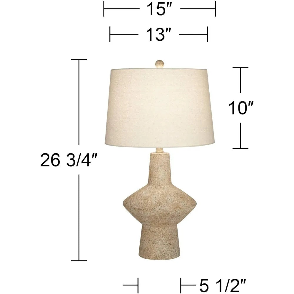 Set of 2 Beige Modern Coastal Table Lamps