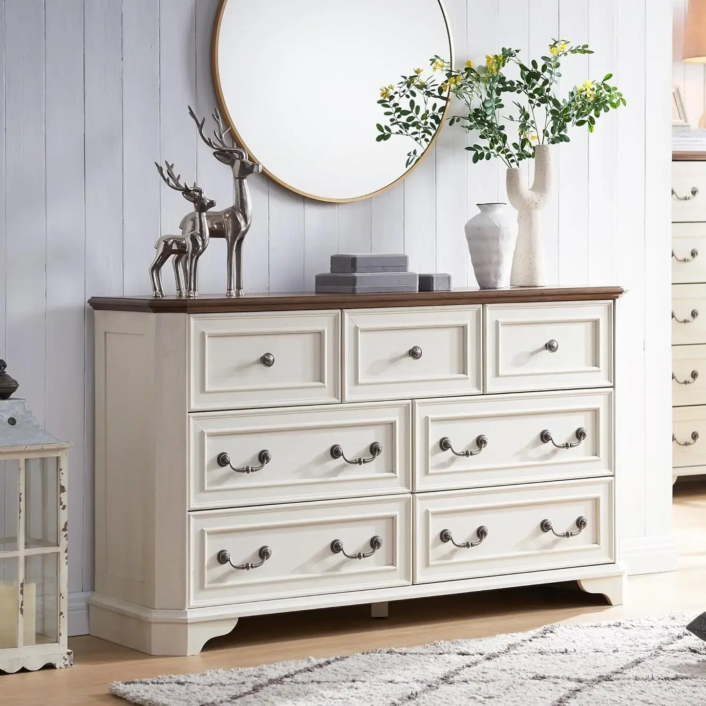 Farmhouse 54" Wide 7 Drawer Dresser