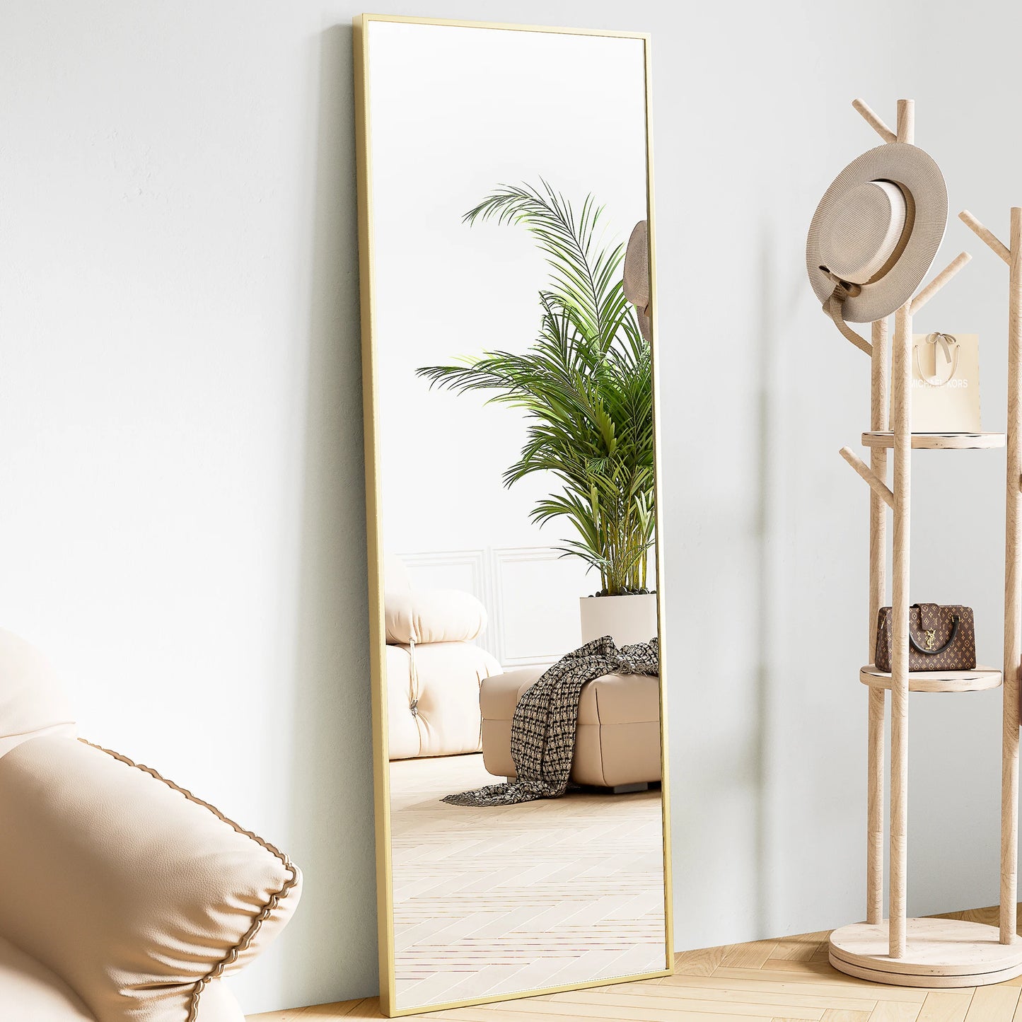 64"x21" Full Body Standing, Hanging or Leaning Mirrors with Stand