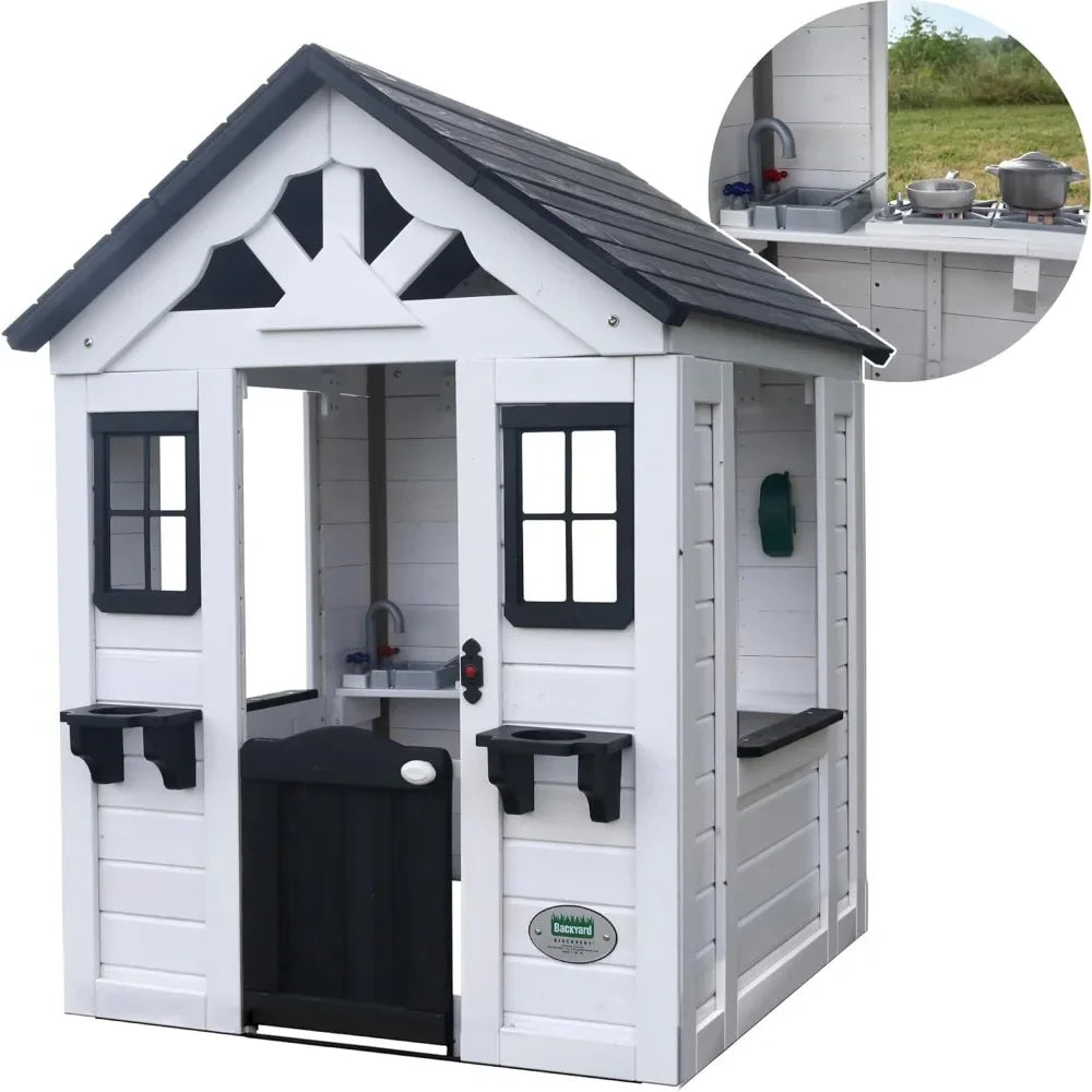 Outdoor Wooden Cottage Playhouse
