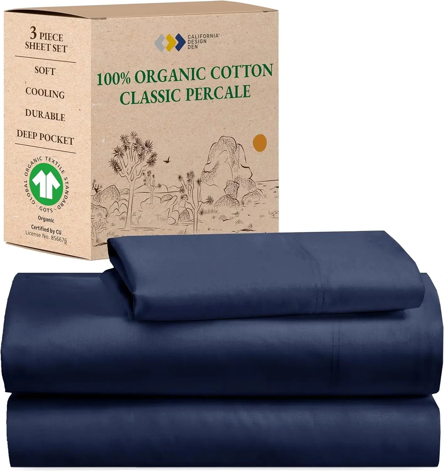 100% Organic Cotton Cooling Sheet Set With Deep Pockets
