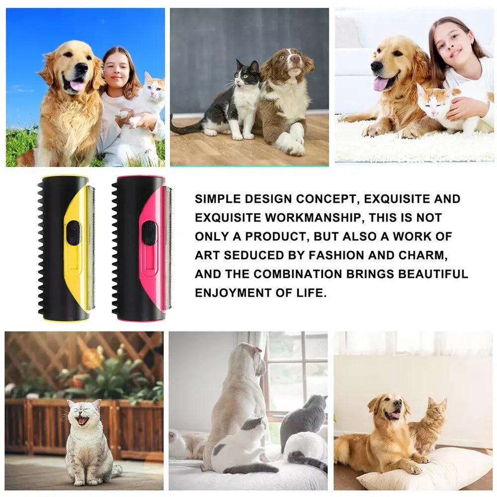 Pet Hair Removal De-shedding Comb And Cleaning Brush With Lint Roller