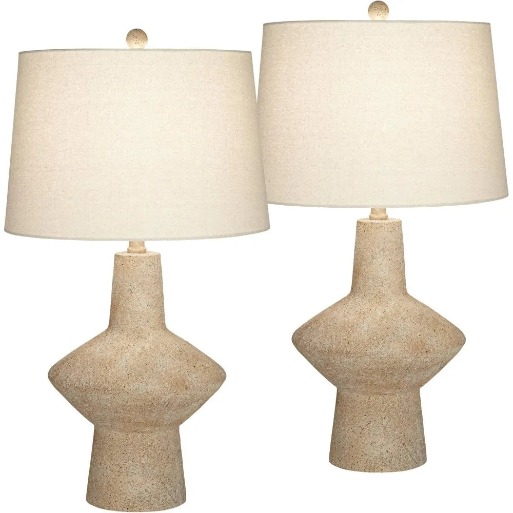 Set of 2 Beige Modern Coastal Table Lamps