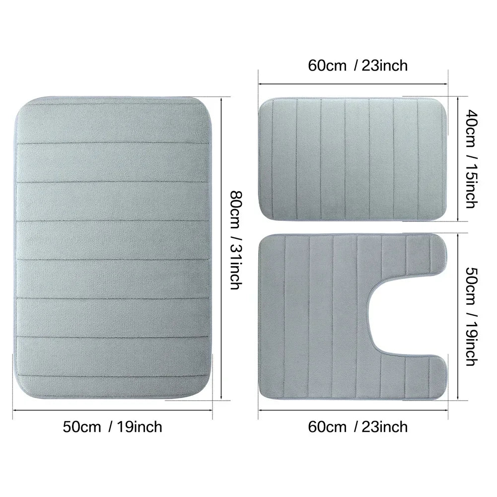 Water Absorbing, Non-Slip Memory Foam Bath Mat
