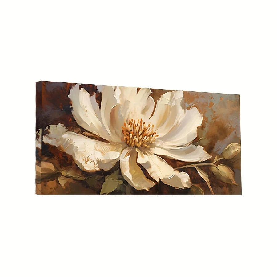 Canvas Wrapped Framed Flower Painting