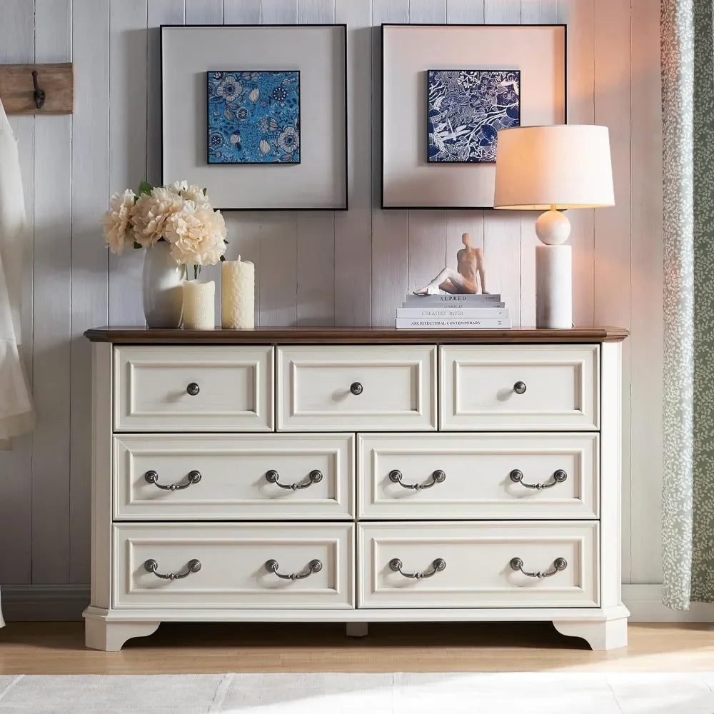 Farmhouse 54" Wide 7 Drawer Dresser