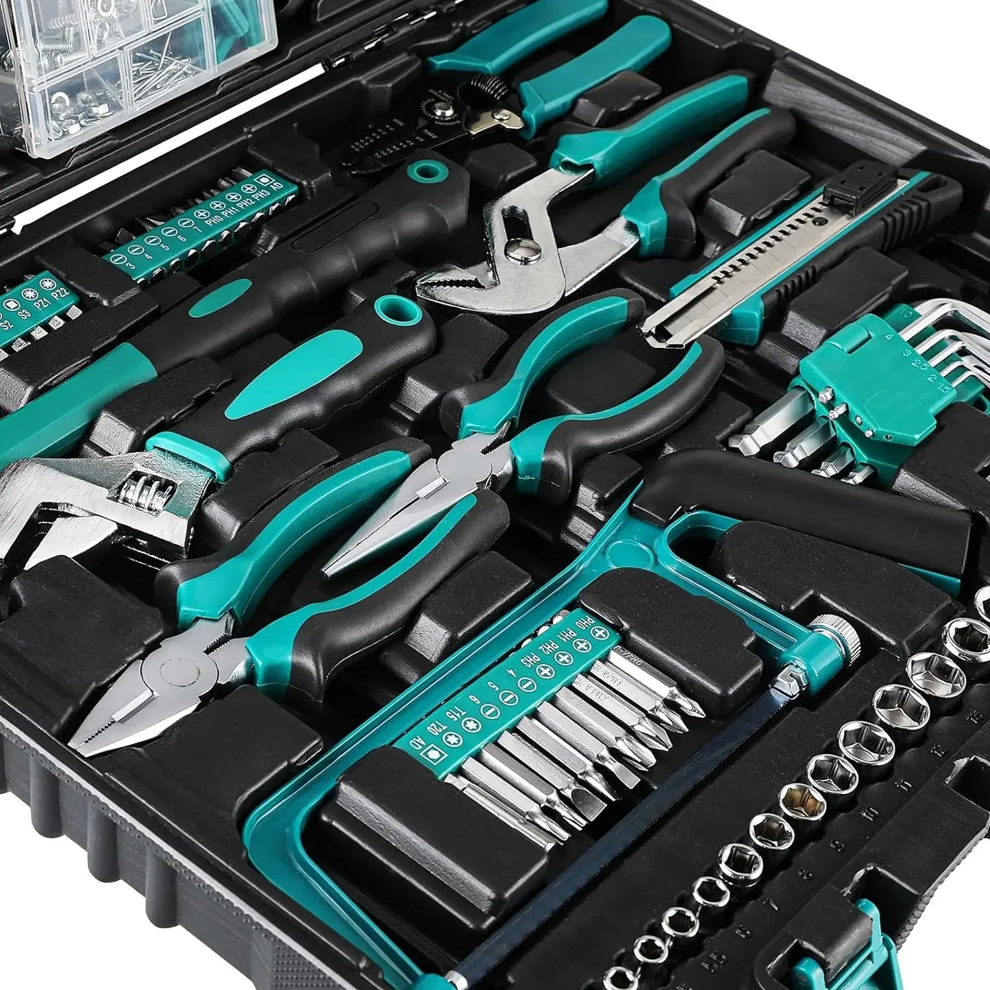 198 Piece Tool Box For Home And Car Repairs