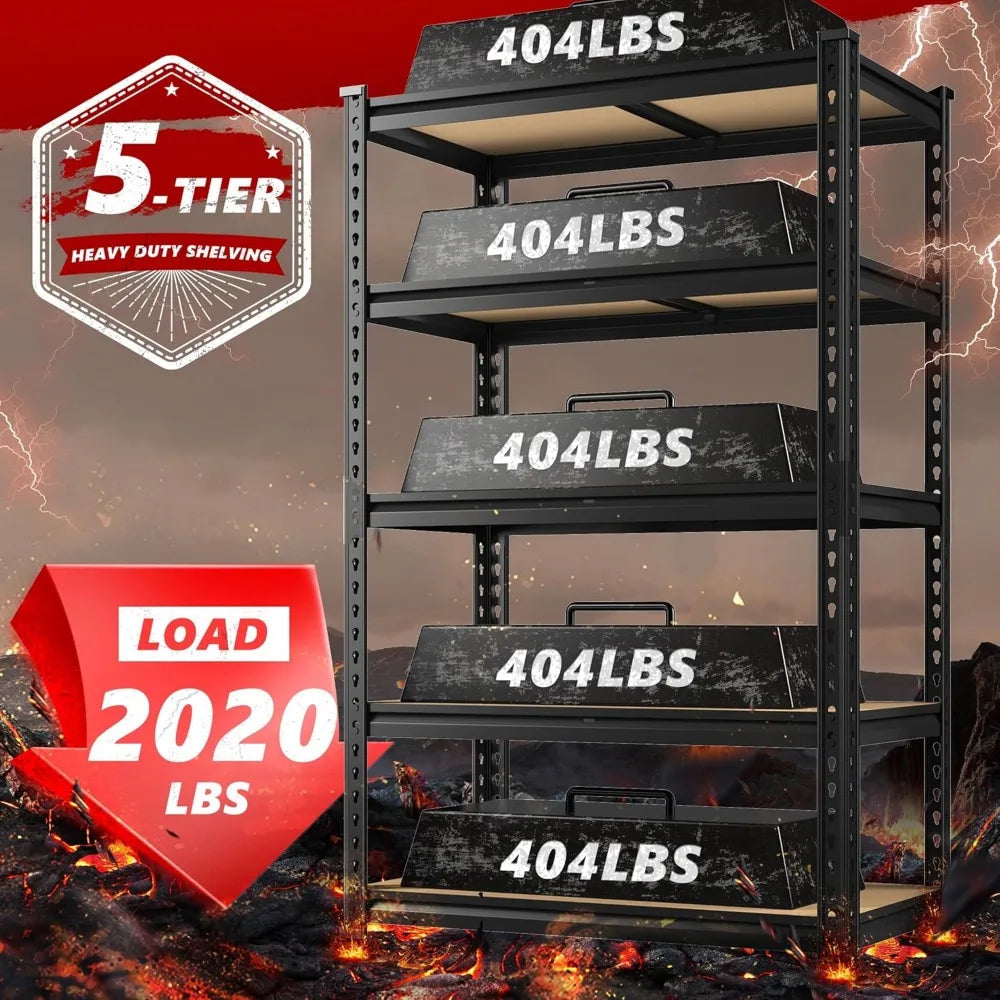 5 Tier Heavy Duty Adjustable Storage Shelves