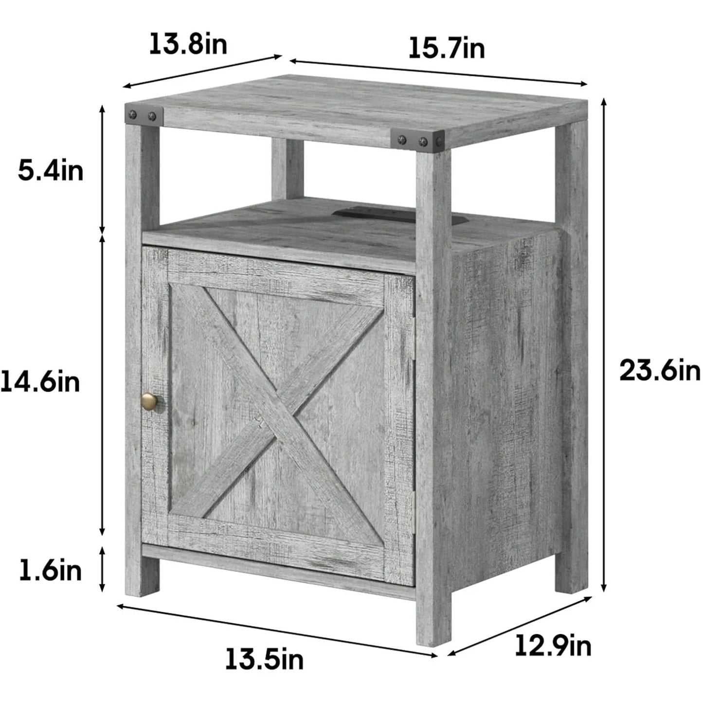Set of 2 Night Stands with or End Table with USB Charging Station