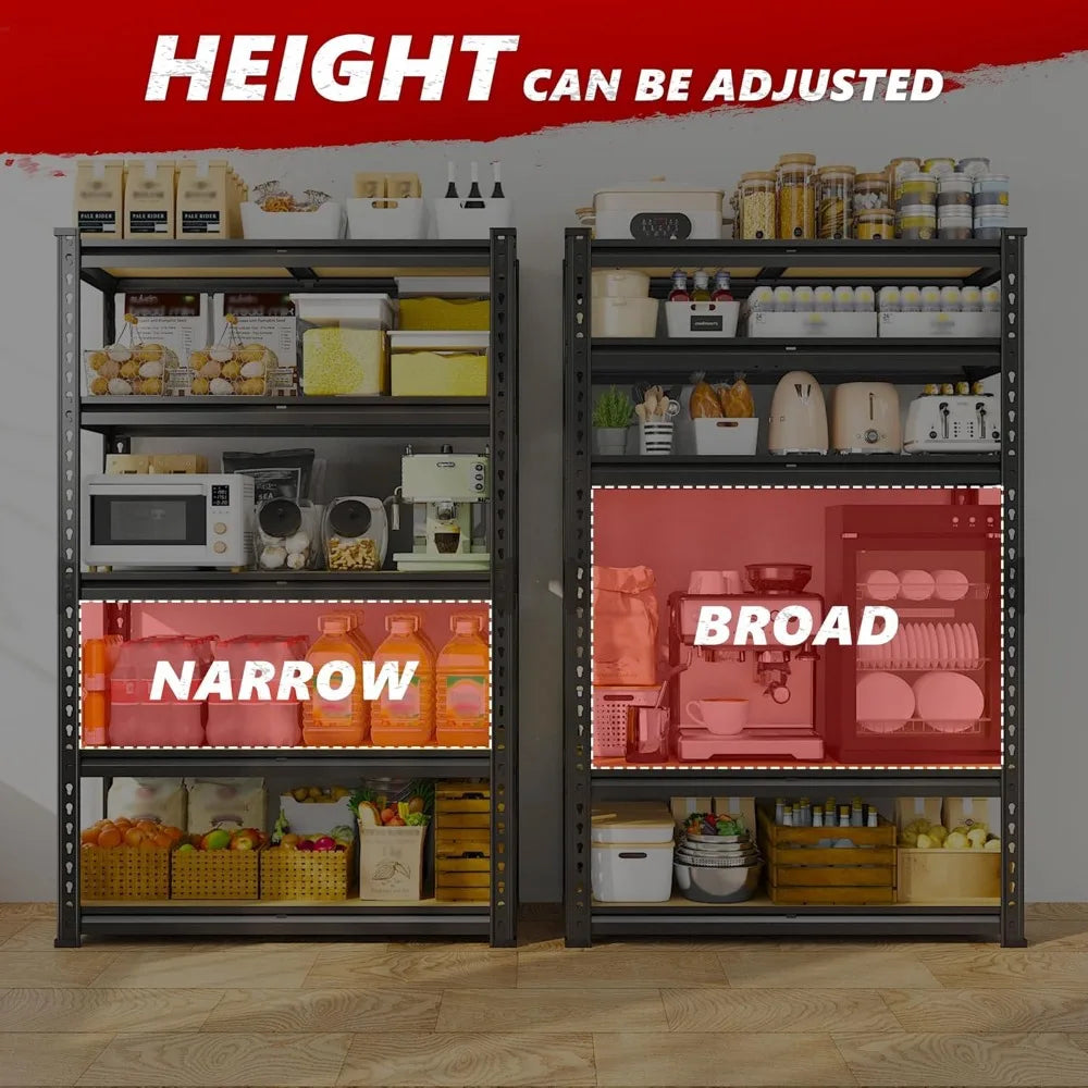 5 Tier Heavy Duty Adjustable Storage Shelves